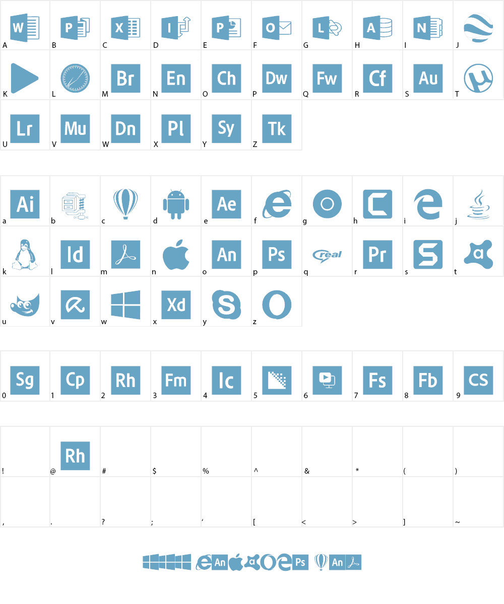 Font Logos Programs Font Character